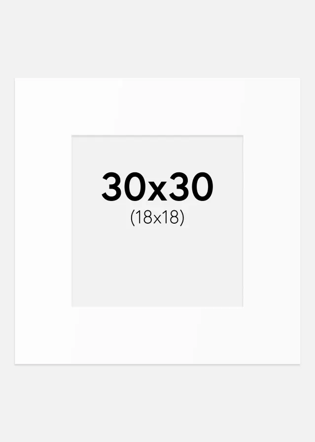 Artlink Passe-partout Wit Standaard (Witte kern) 30x30 cm (18x18)