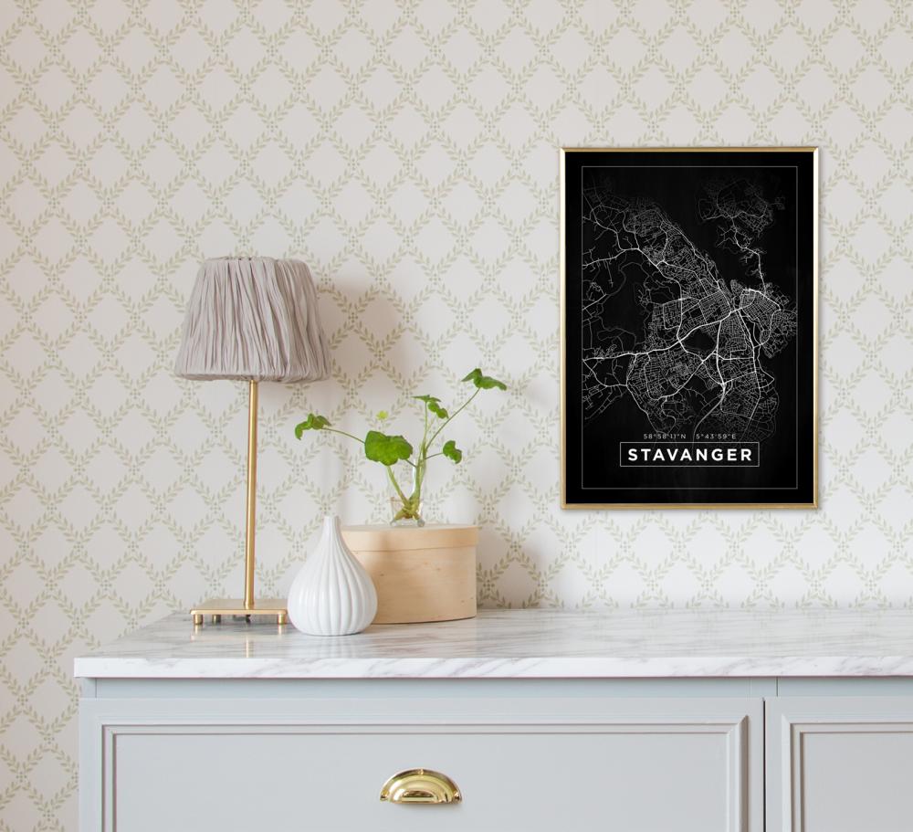Bildverkstad Map - Stavanger - Black Poster