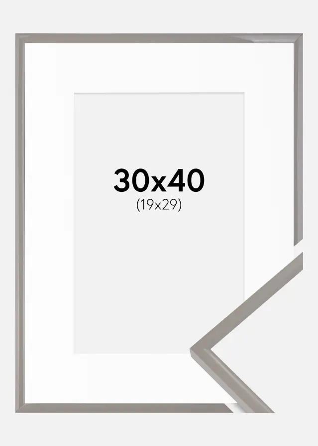 Ram med passepartou Fotolijst New Lifestyle Earth Grey 30x40 cm - Passe-partout Wit 20x30 cm