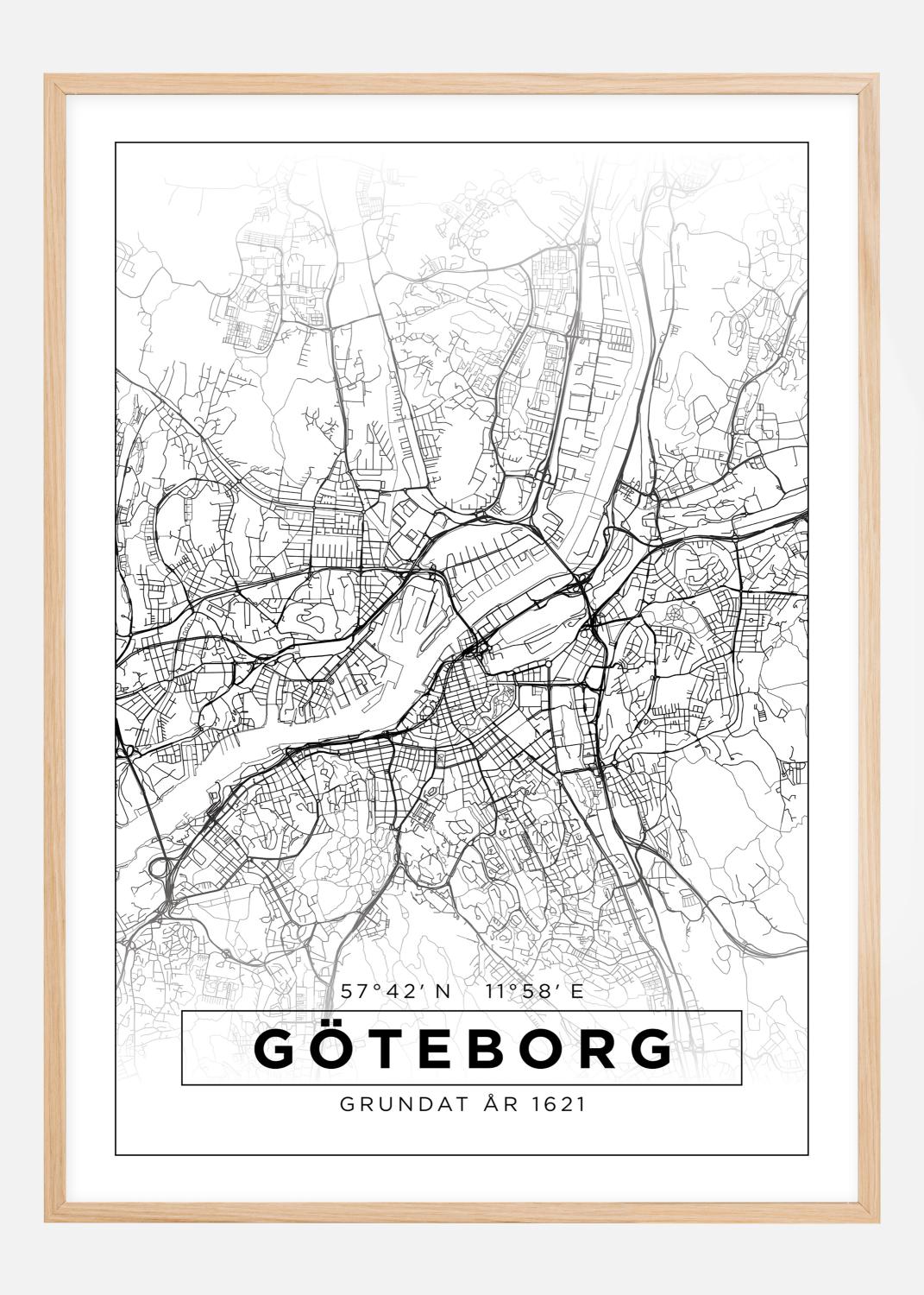 Product Image for Map - Göteborg - White Poster (21x29,7 cm (A4))