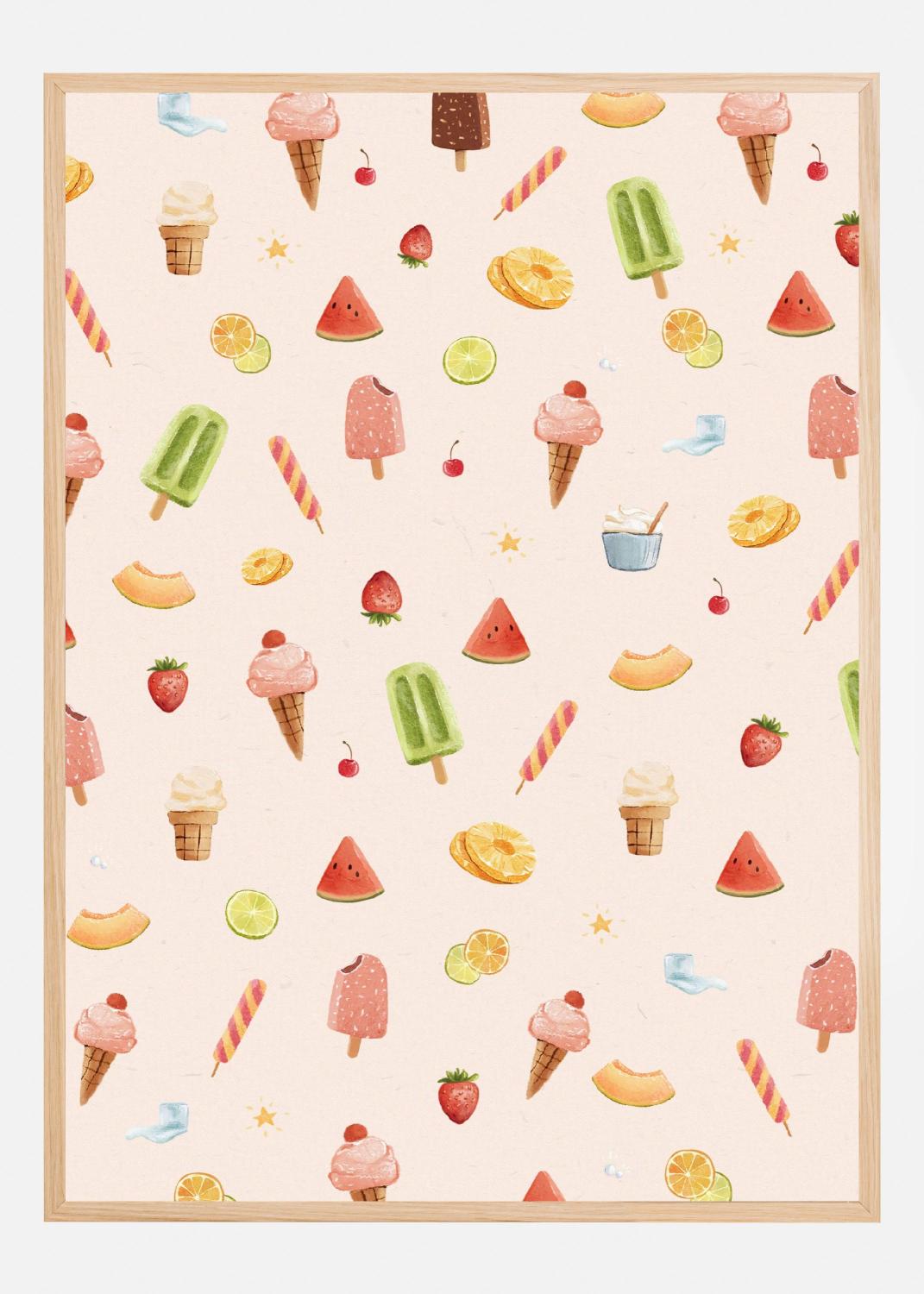 Product Image for Sweet Ice Cream Pattern Poster (30x40 cm)