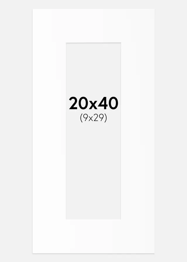 Artlink Passe-partout Wit Standaard (Witte kern) 20x40 cm (9x29)