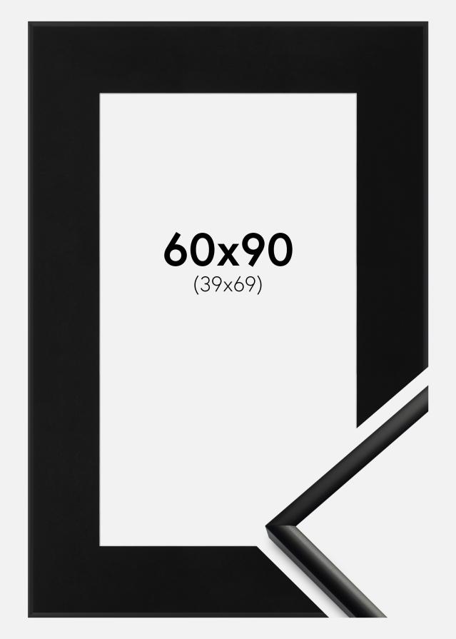 Ram med passepartou Fotolijst New Lifestyle Mat Zwart 60x90 cm - Passe-partout Zwart 40x70 cm