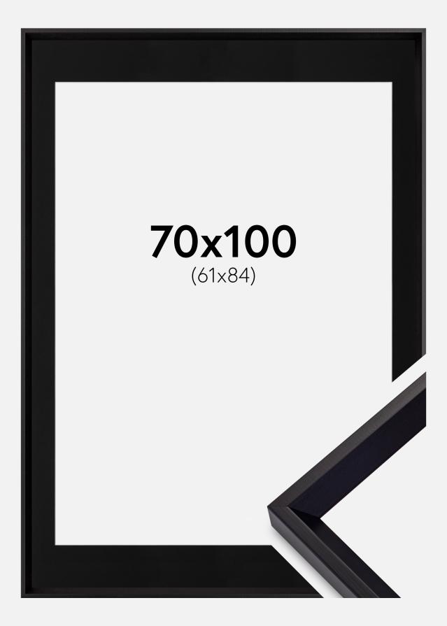 Ram med passepartou Fotolijst Globe Zwart 70x100 cm - Passe-partout Zwart 62x85 cm