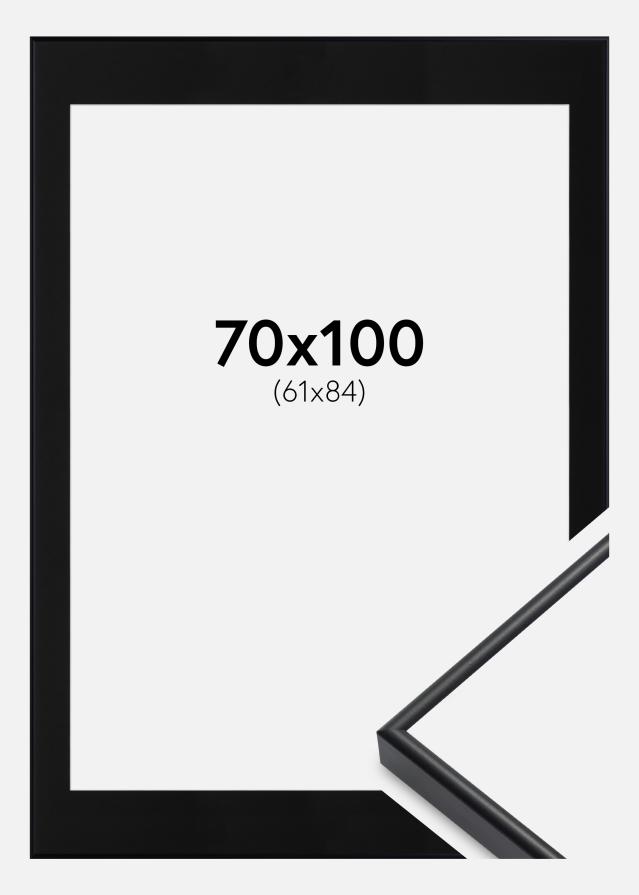 Ram med passepartou Fotolijst Visby Wit 70x100 cm - Passe-partout Zwart 62x85 cm