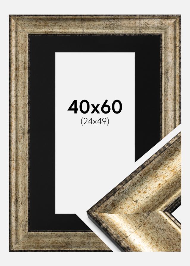 Ram med passepartou Fotolijst Saltsjöbaden Antiek Goud 40x60 cm - Passe-partout Zwart 25x50 cm
