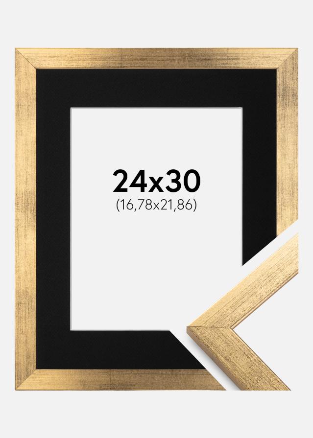 Ram med passepartou Fotolijst Stilren Goud 24x30 cm - Passe-partout Zwart 7x9 inches