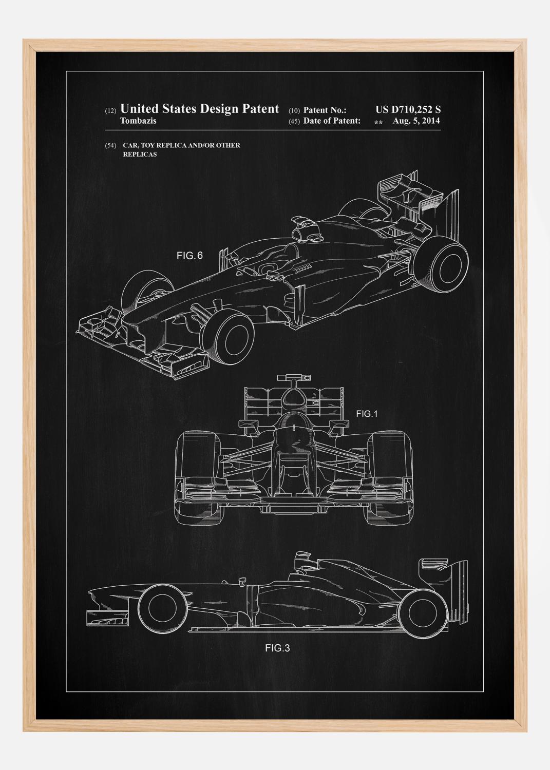 Product Image for Patent Print - Formula 1 Racing Car - Black Poster (21x29.7 cm (A4))