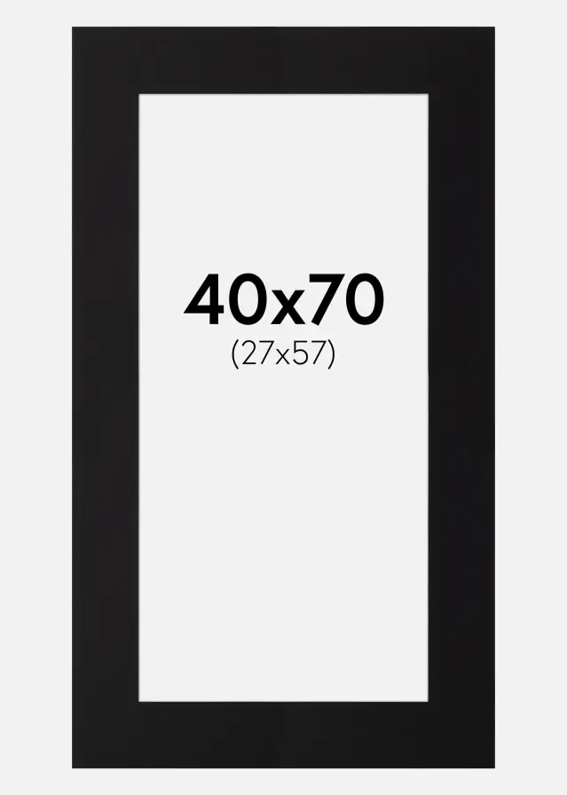 Galleri 1 Passe-partout Canson Zwart (Witte kern) 40x70 cm (27x57)