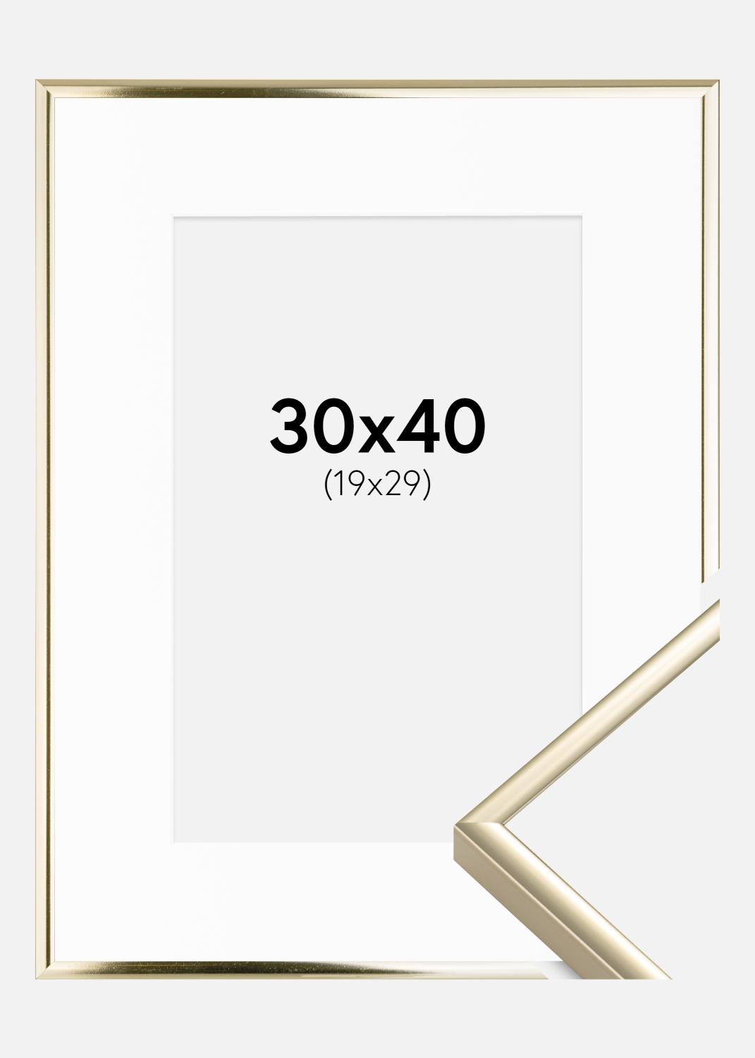 Product Image for Fotolijst Aluminium Glanzend Goud 30x40 cm - Passe-partout Wit 20x30 cm