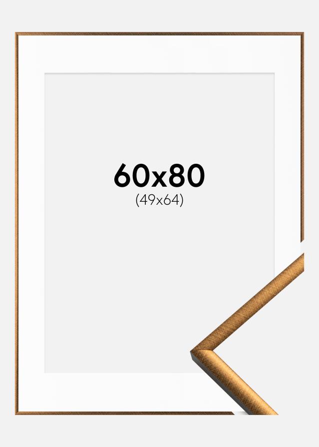 Ram med passepartou Fotolijst New Lifestyle Brons 60x80 cm - Passe-partout Wit 50x65 cm
