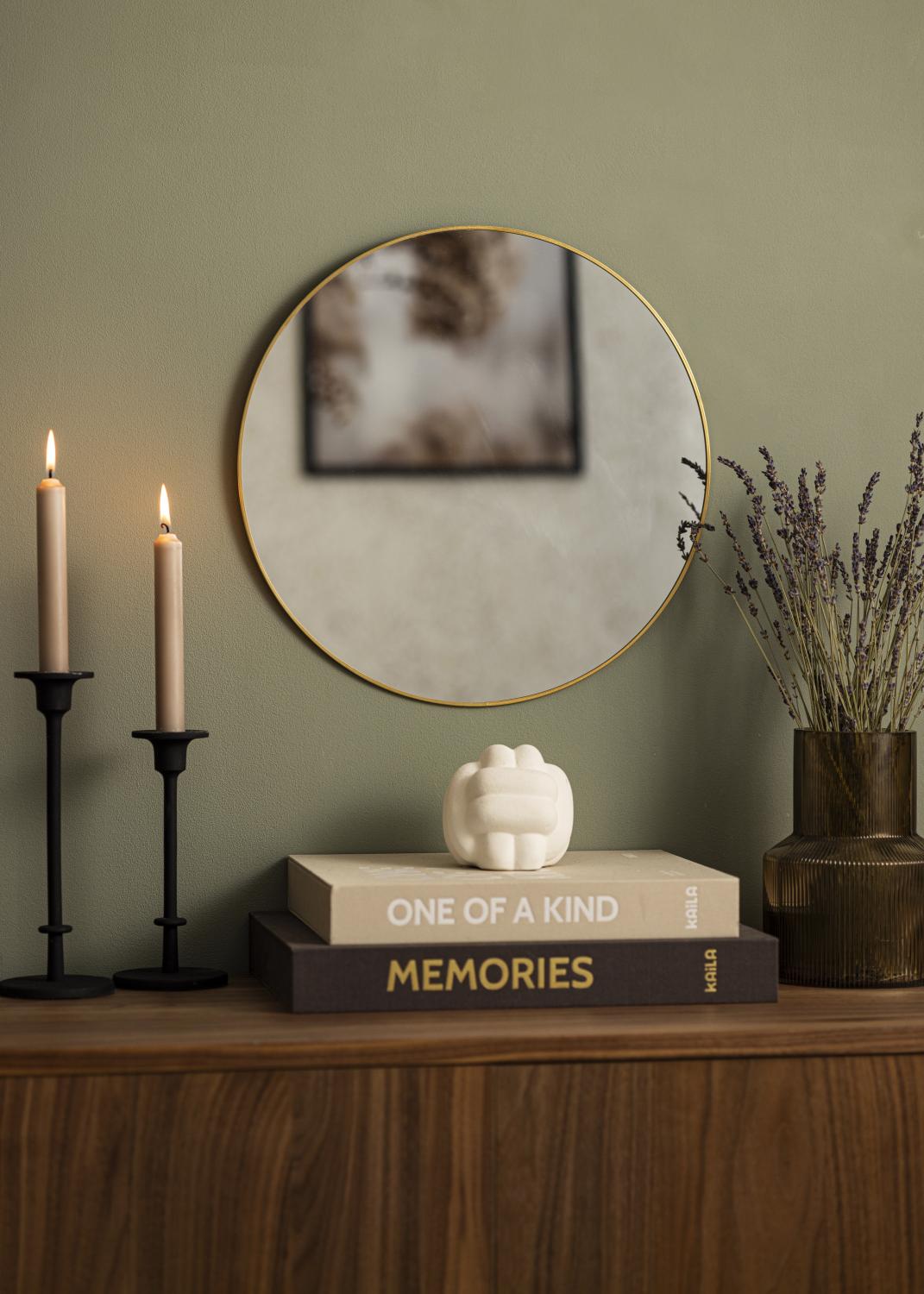 Product Image for KAILA Round Mirror - Thin Brass 40 cm Ø