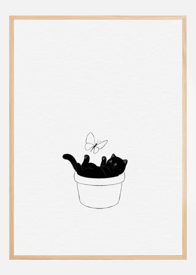 Bildverkstad Cute Black Cat Poster