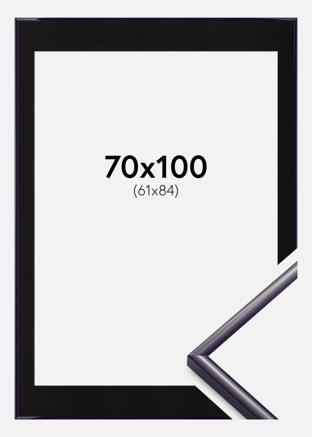 Ram med passepartou Fotolijst New Lifestyle Donkerpaars 70x100 cm - Passe-partout Zwart 62x85 cm