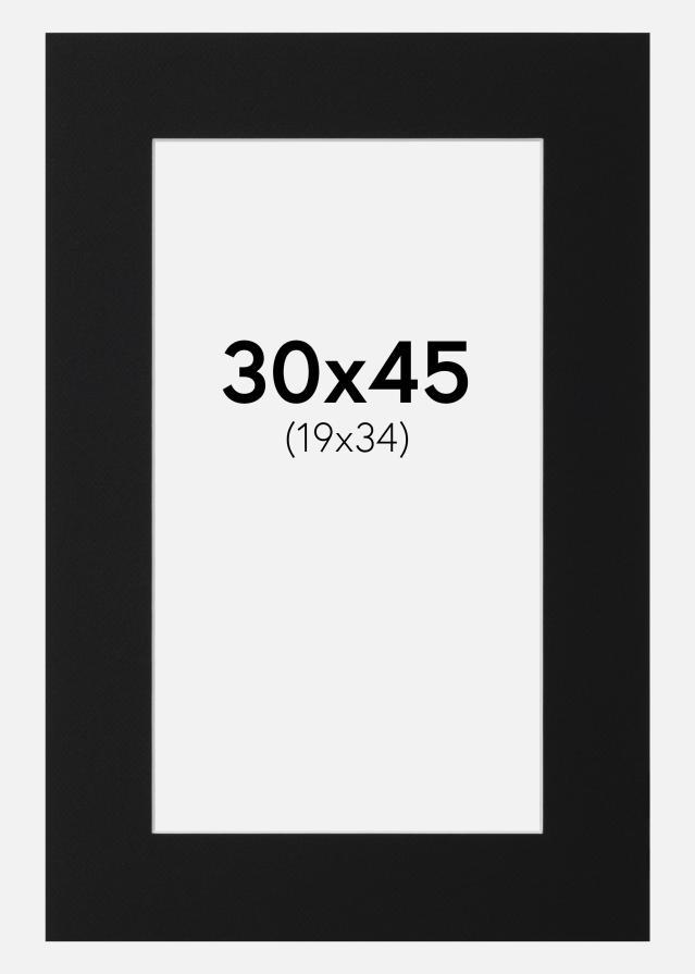 Artlink Passe-partout Zwart Standaard (Witte kern) 30x45 cm (19x34)