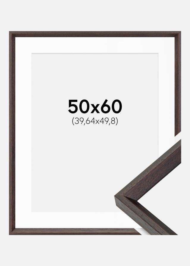 Ram med passepartou Fotolijst Globe Espresso 50x60 cm - Passe-partout Wit 16x20 inches