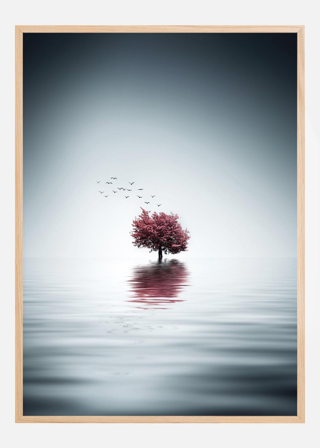 Product Image for Autumn Trees Reflected Blue Lake Poster (21x29.7 cm (A4))
