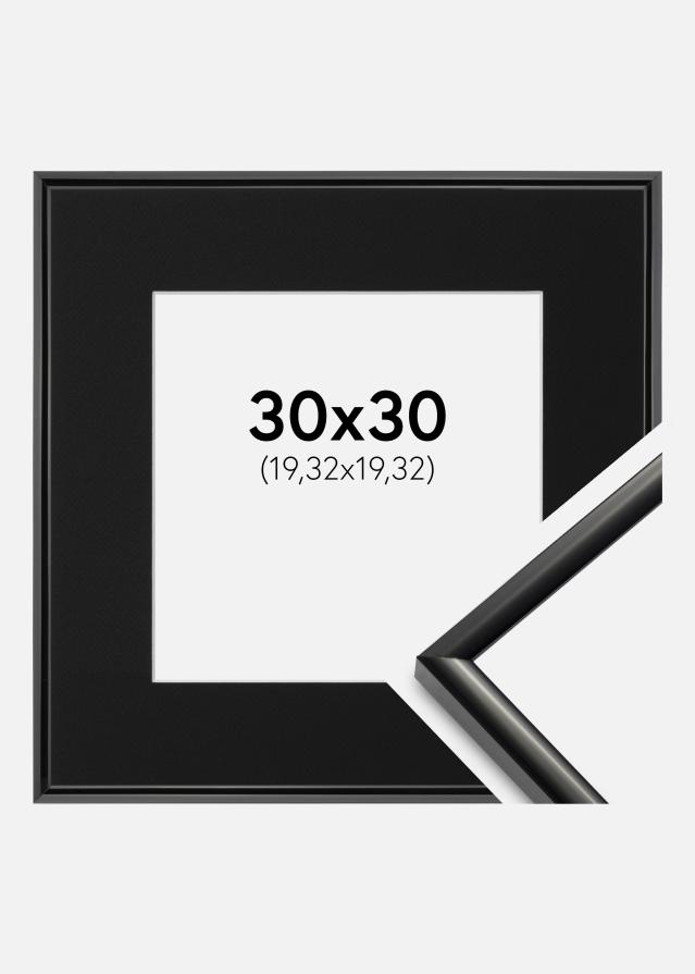 Ram med passepartou Fotolijst New Lifestyle Zwart 30x30 cm - Passe-partout Zwart 8x8 inches