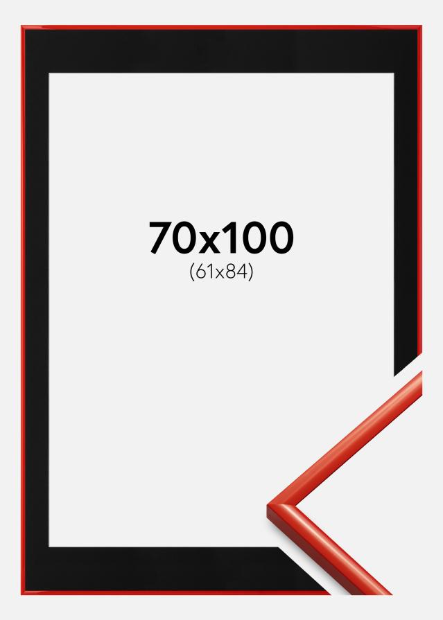 Ram med passepartou Fotolijst New Lifestyle Lichtrood 70x100 cm - Passe-partout Zwart 62x85 cm