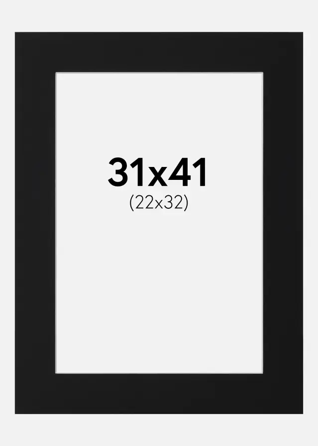 Artlink Passe-partout Zwart Standaard (Witte kern) 31x41 cm (22x32)