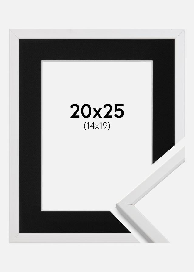 Ram med passepartou Fotolijst Galant Wit 20x25 cm - Passe-partout Zwart 15x20 cm