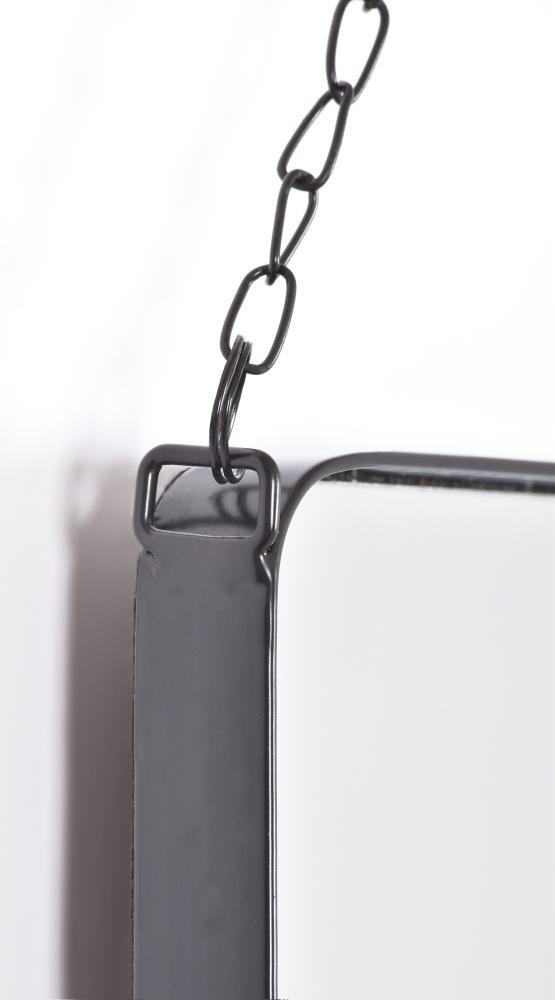Innova Editions Spiegel Kariba Black Rectangular With Metal Chain Hanger 30x37 cm