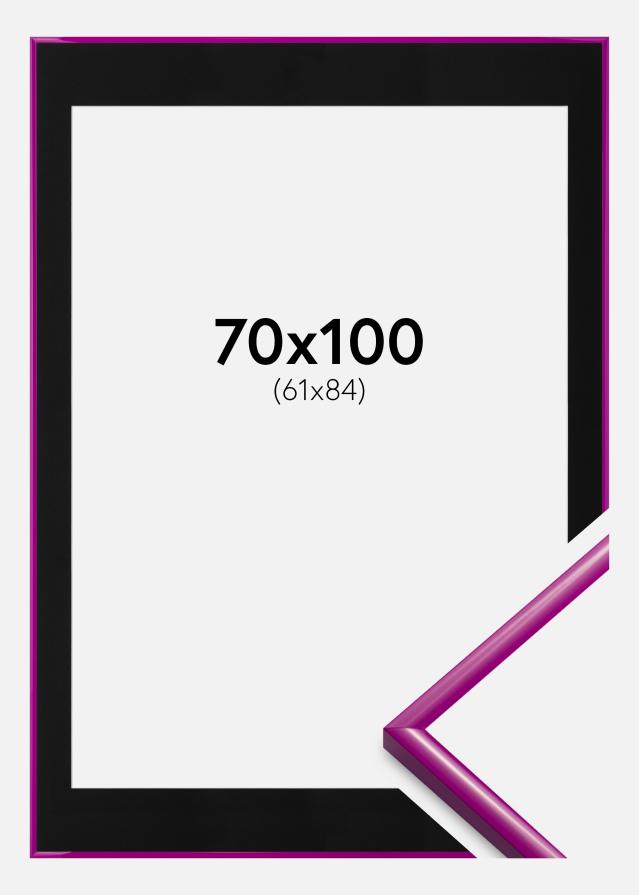 Ram med passepartou Fotolijst New Lifestyle Fuchsia 70x100 cm - Passe-partout Zwart 62x85 cm