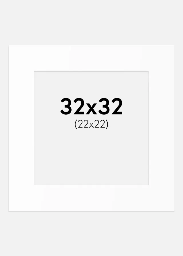 Artlink Passe-partout Wit Standaard (Witte kern) 32x32 cm (22x22)