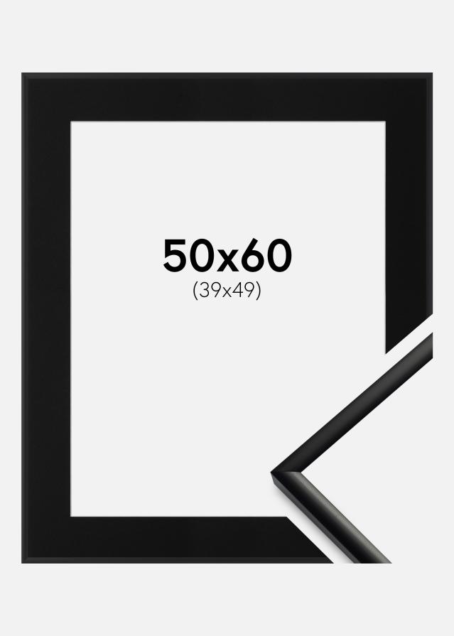 Ram med passepartou Fotolijst New Lifestyle Mat Zwart 50x60 cm - Passe-partout Zwart 40x50 cm