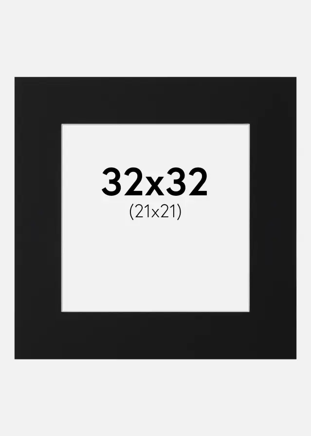Artlink Passe-partout Zwart Standaard (Witte kern) 32x32 cm (21x21)