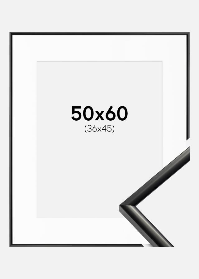 Ram med passepartou Fotolijst New Lifestyle Zwart 50x60 cm - Passe-partout Wit 37x46 cm