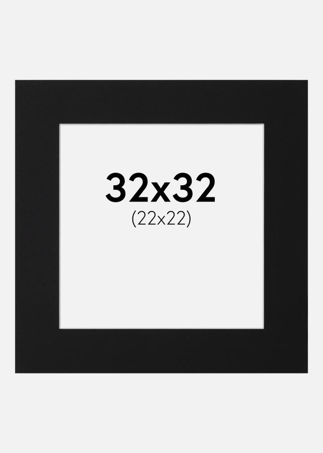 Artlink Passe-partout Zwart Standaard (Witte kern) 32x32 cm (22x22)