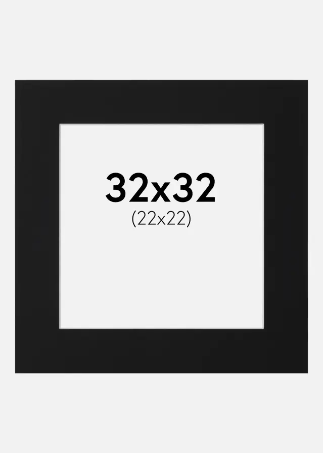 Artlink Passe-partout Zwart Standaard (Witte kern) 32x32 cm (22x22)