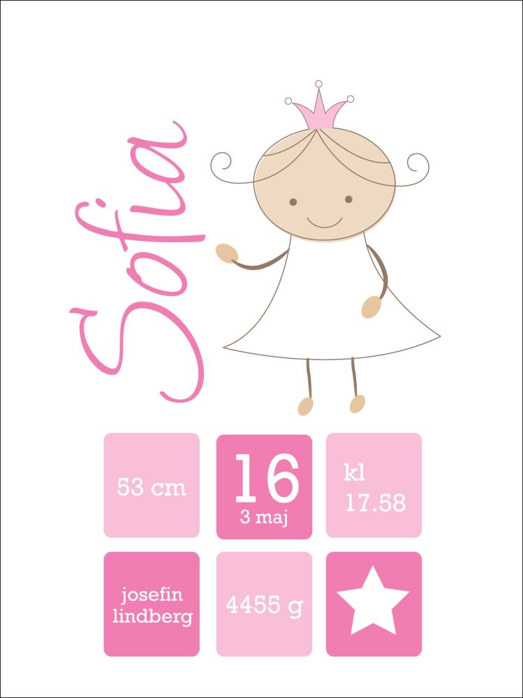 Personlig poster Crown Princess Pink