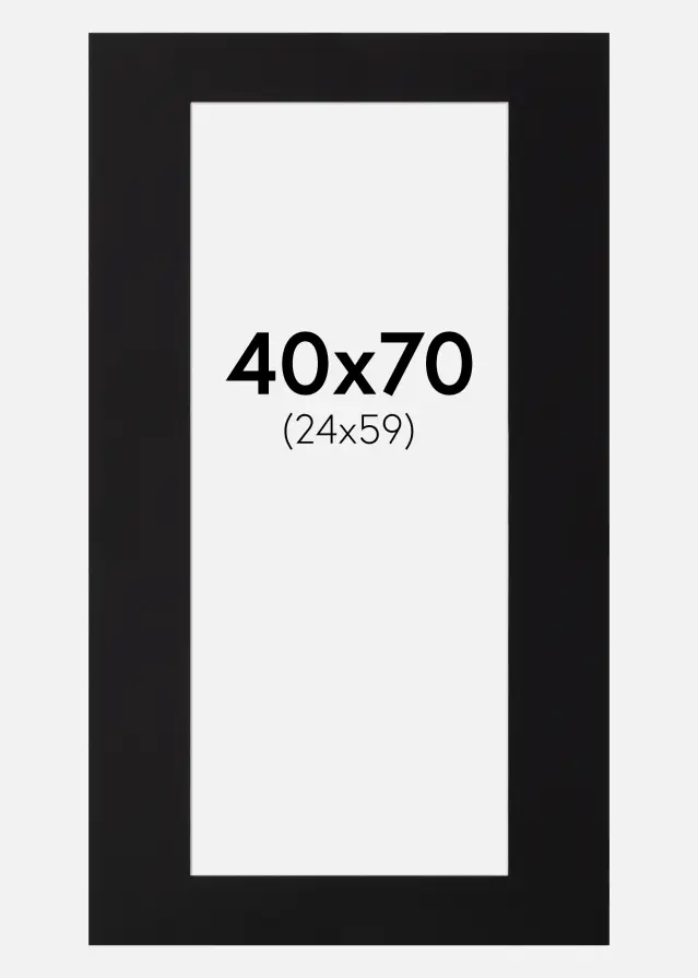 Galleri 1 Passe-partout Canson Zwart (Witte kern) 40x70 cm (24x59)