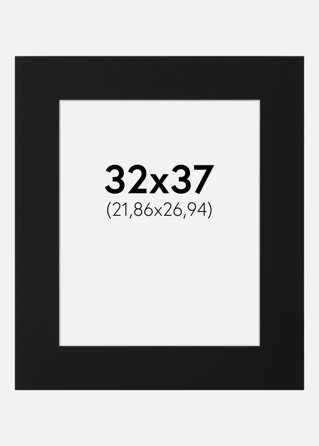 Artlink Passe-partout Zwart Standaard (Witte kern) 32x37 cm (21,86x26,94)