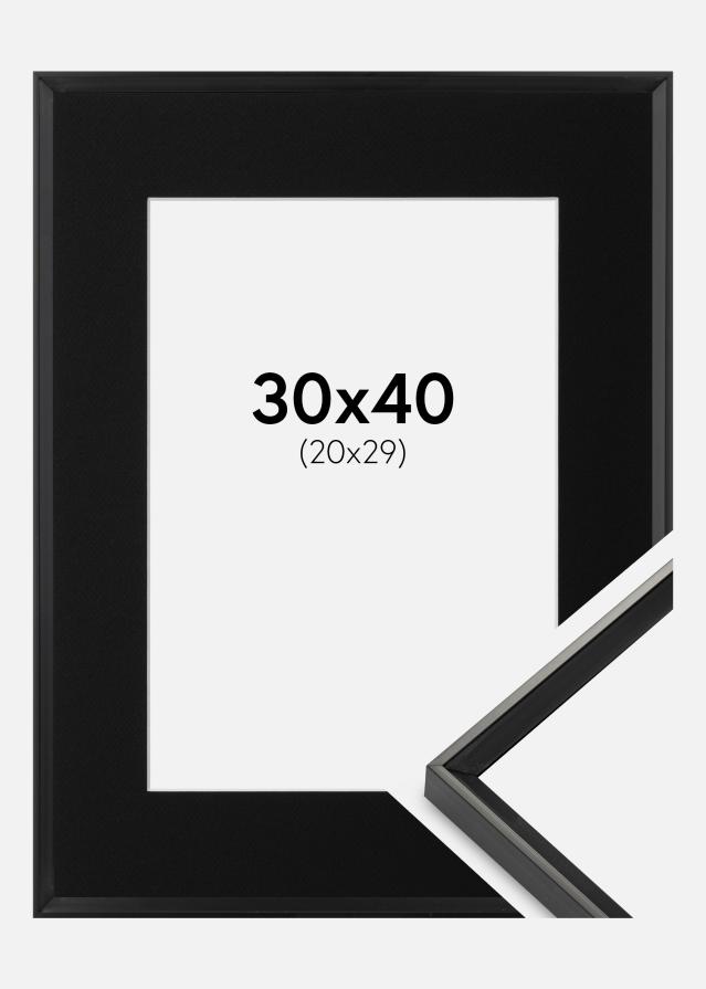 Ram med passepartou Fotolijst Desire Zwart 30x40 cm - Passe-partout Zwart 21x30 cm