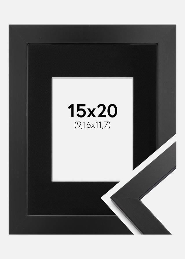 Ram med passepartou Fotolijst Black Wood 15x20 cm - Passe-partout Zwart 4x5 inches