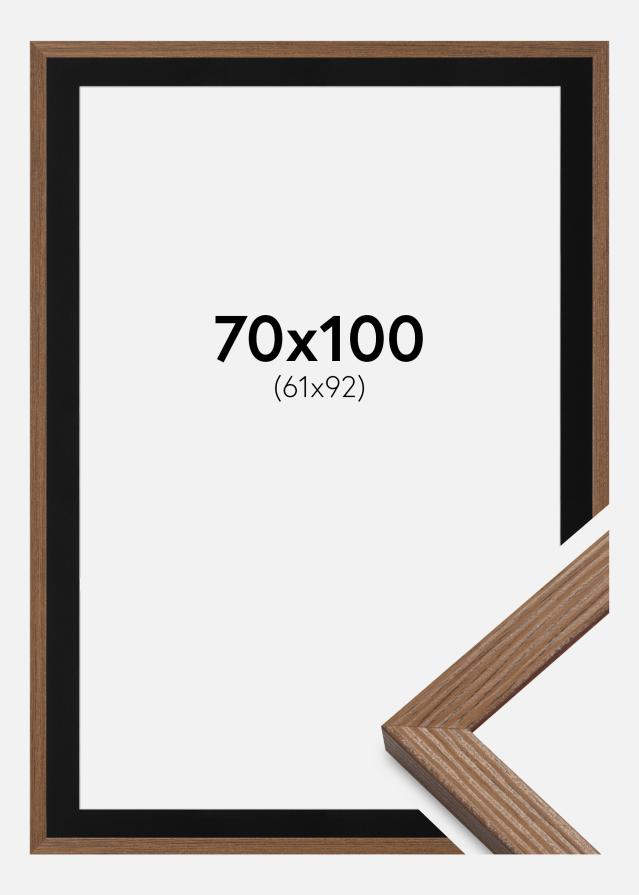 Ram med passepartou Fotolijst Fiorito Donker Eiken 70x100 cm - Passe-partout Zwart 62x93 cm