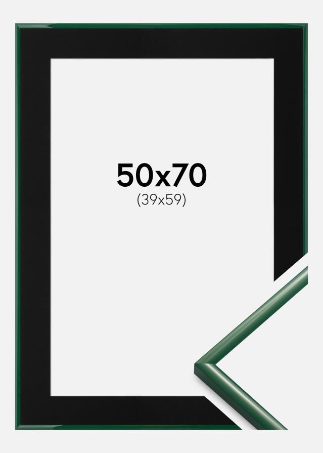 Ram med passepartou Fotolijst New Lifestyle Moss Green 50x70 cm - Passe-partout Zwart 40x60 cm