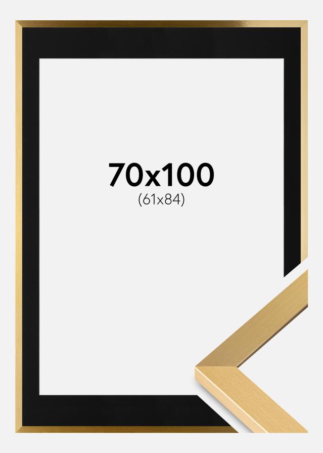 Ram med passepartou Fotolijst Selection Goud 70x100 cm - Passe-partout Zwart 62x85 cm