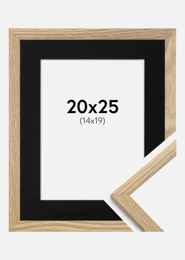 Ram med passepartou Fotolijst Trendy Eiken 20x25 cm - Passe-partout Zwart 15x20 cm