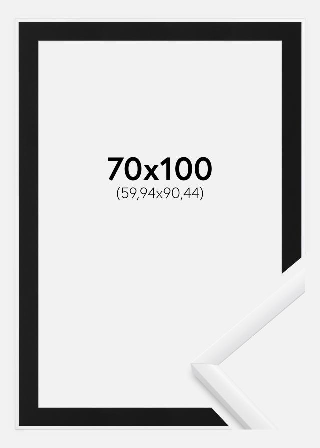 Ram med passepartou Fotolijst New Lifestyle Wit 70x100 cm - Passe-partout Zwart 24x36 inches