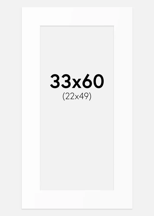 Artlink Passe-partout Wit Standaard (Witte kern) 33x60 cm (22x49)