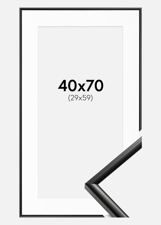 Ram med passepartou Fotolijst New Lifestyle Zwart 40x70 cm - Passe-partout Wit 30x60 cm