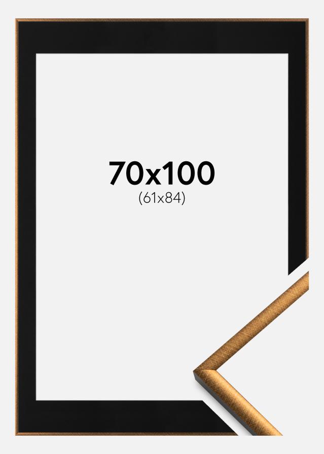 Ram med passepartou Fotolijst New Lifestyle Brons 70x100 cm - Passe-partout Zwart 62x85 cm