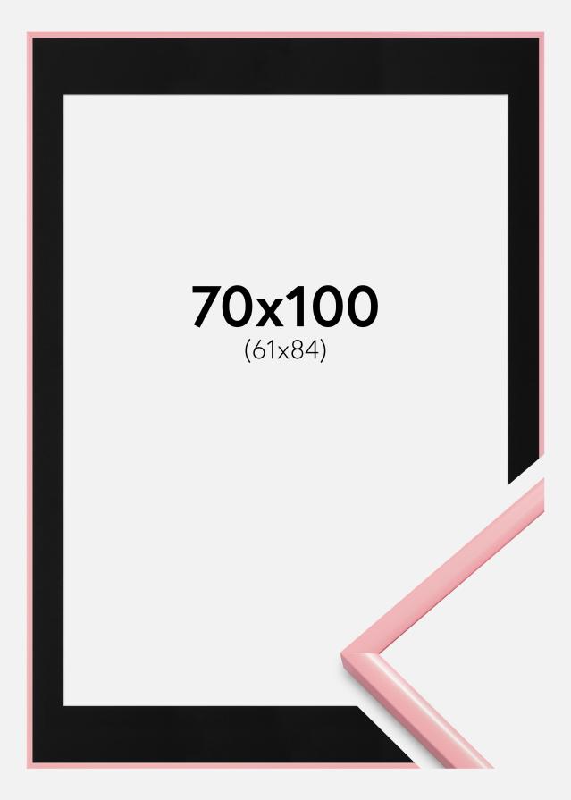Ram med passepartou Fotolijst New Lifestyle Roze 70x100 cm - Passe-partout Zwart 62x85 cm
