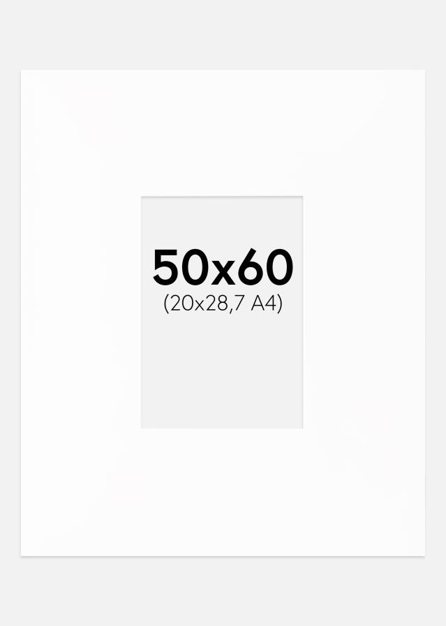 Artlink Passe-partout XXL Standaard Wit (Witte Kern) 50x60 cm (20x28,7 - A4)