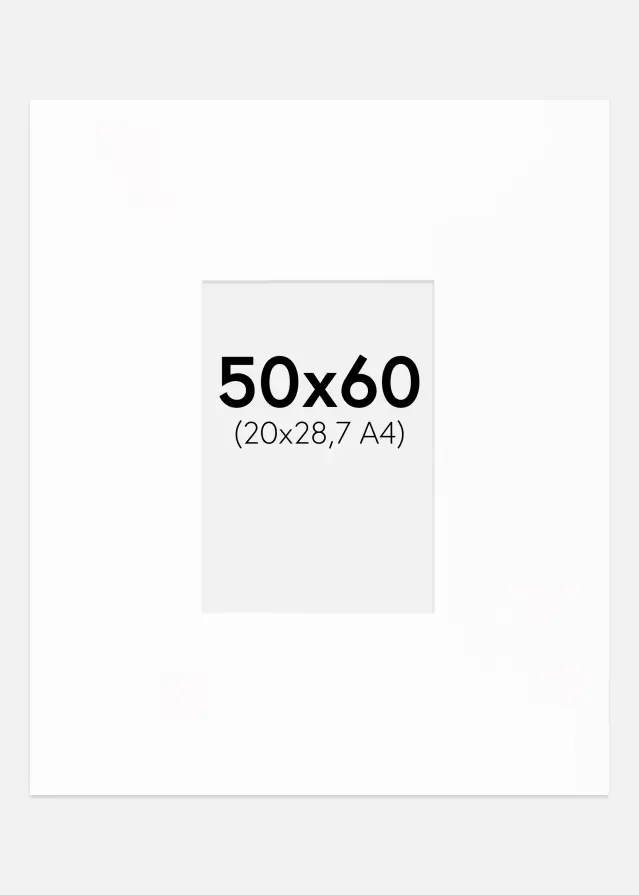 Artlink Passe-partout XXL Standaard Wit (Witte Kern) 50x60 cm (20x28,7 - A4)