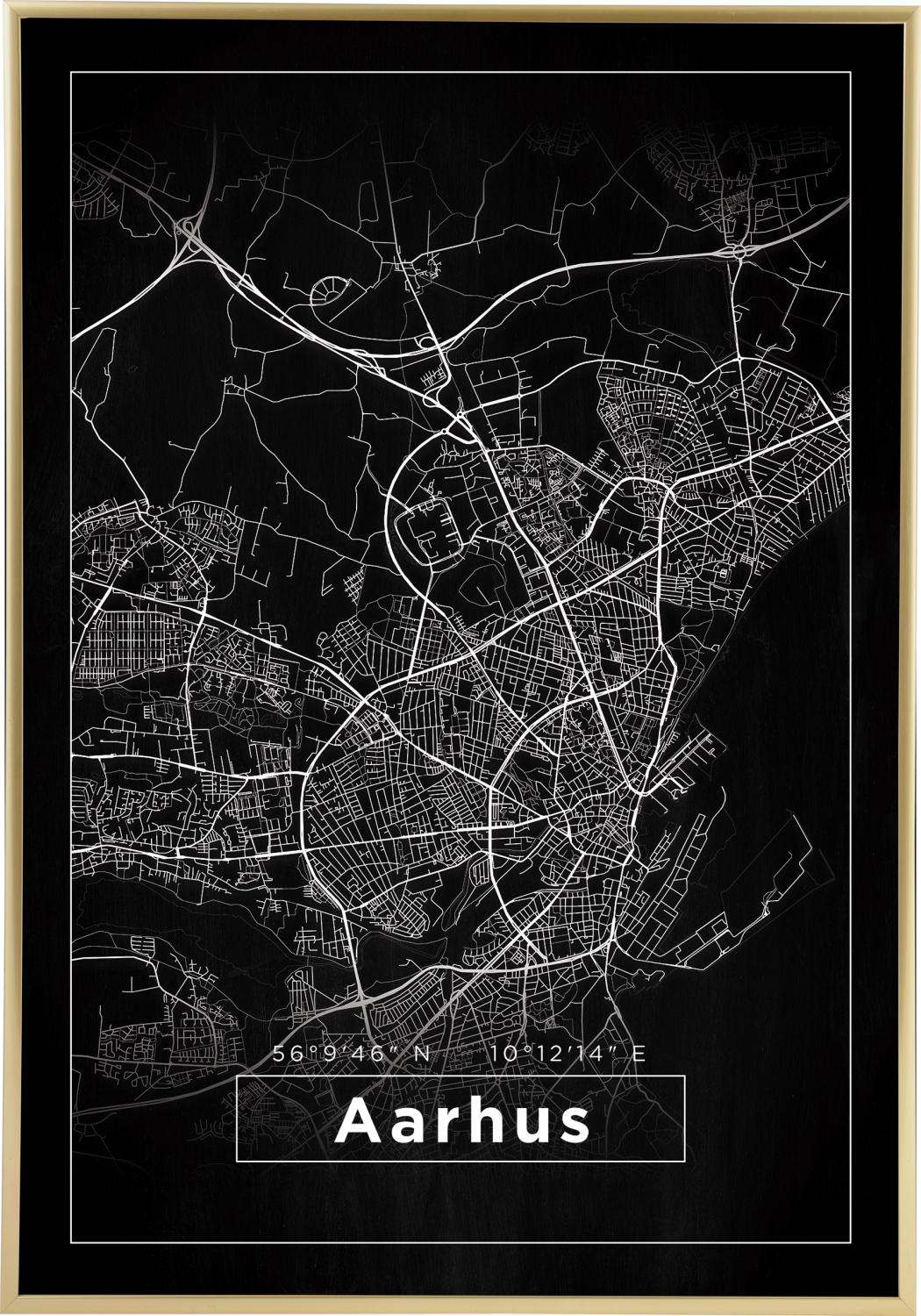 Product Image for Map - Aarhus - Black Poster (21x29,7 cm (A4))